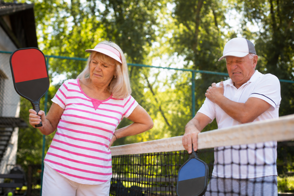 Older adult at risk of pickleball injuries on the court